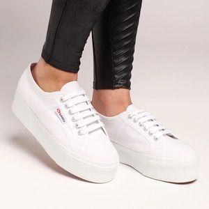 Superga Platform White Sneakers